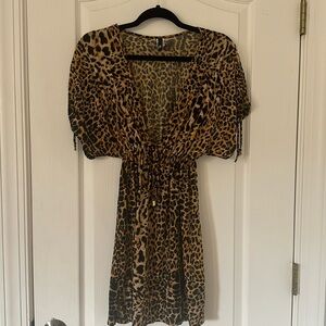 VIX PAULA HERMANNY CHEETAH VOVER UP MINI DRESS